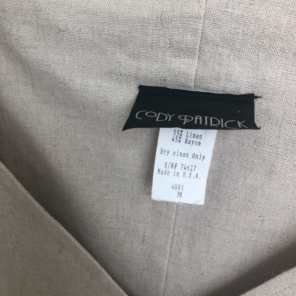 Vintage Cody Patrick linen cream maxi dress M